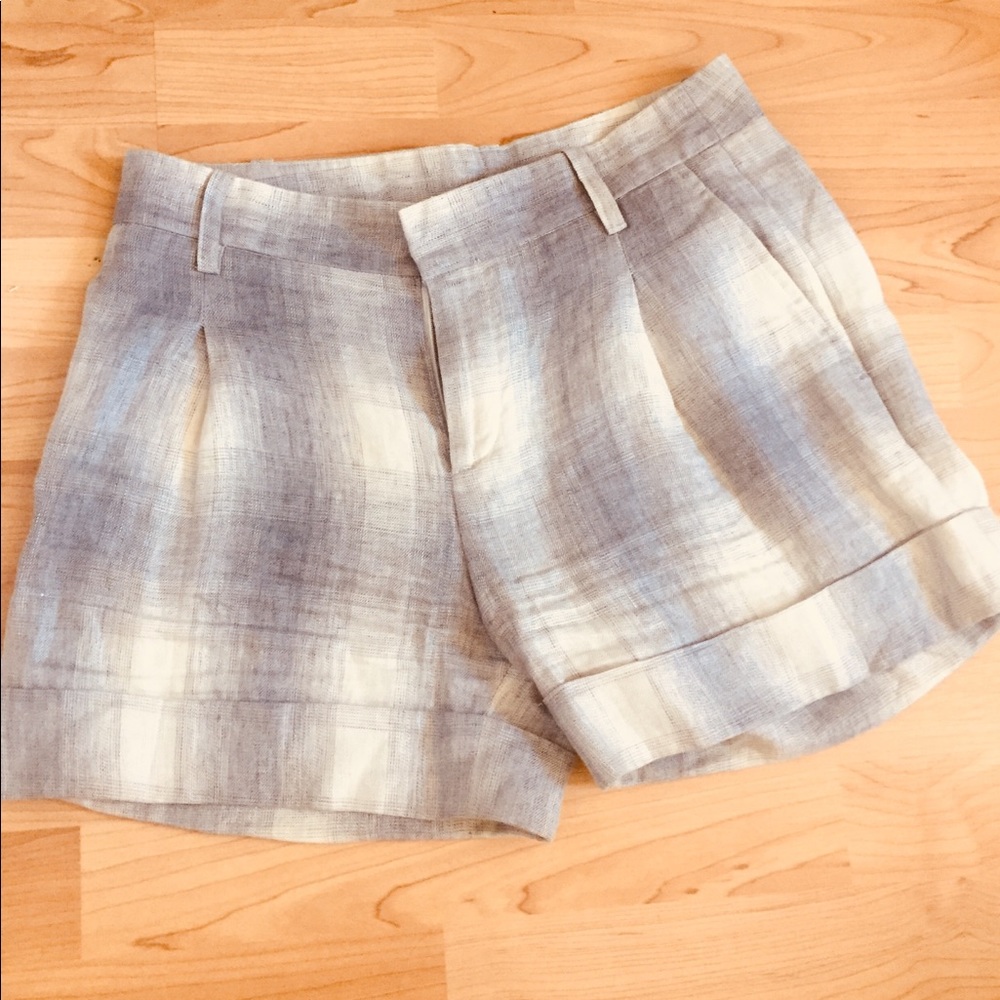 Kal Rieman plaid linen shorts